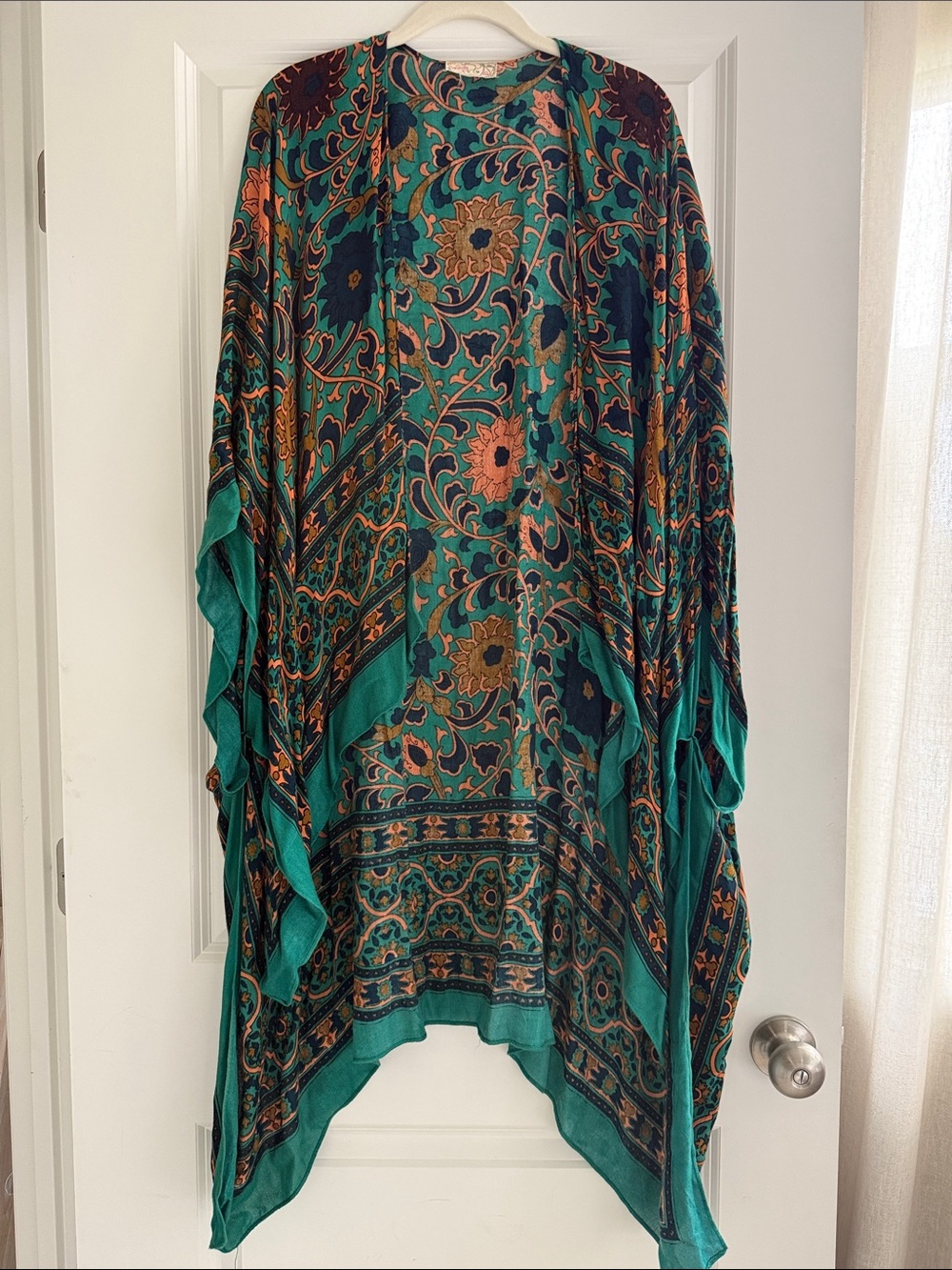 Free People Teal Floral Print Skirt